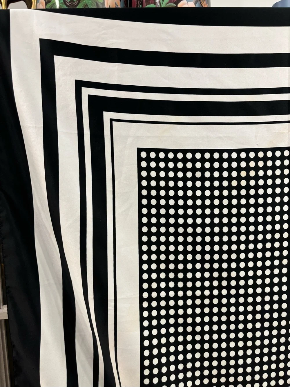 MONACO Monte Carlo - Black & White Polka Dot Scarf